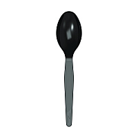 Dixie Mediumweight Polystyrene Wrapped Cutlery, Teaspoon, Black, 1,000/Carton (TM53C1)