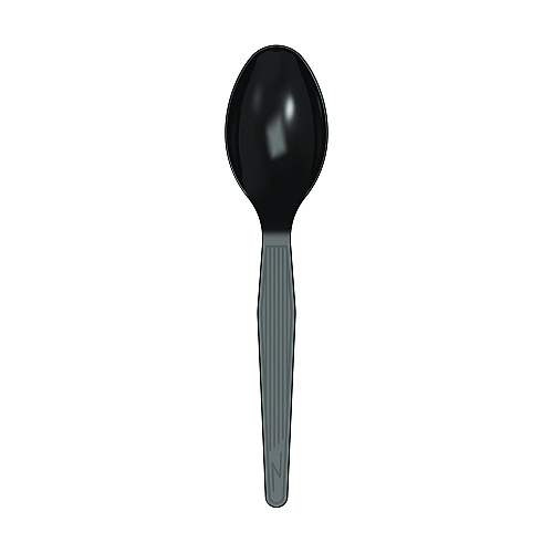Dixie Mediumweight Polystyrene Wrapped Cutlery, Teaspoon, Black, 1,000/Carton (TM53C1)