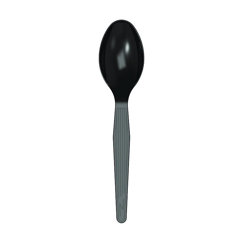 Dixie Mediumweight Polystyrene Wrapped Cutlery, Teaspoon, Black, 1,000/Carton (TM53C1)