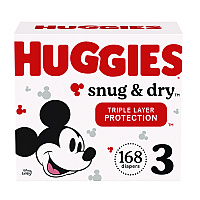 Huggies&reg; Snug and Dry Diapers, Size 3, 16-28 lbs, 168 Diapers (51520)