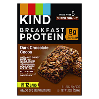 KIND Breakfast Protein Bars, Dark Chocolate Cocoa, 1.76 oz Two-Bar Packs, 6/Box (PHW41936)