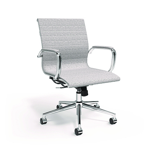 Union & Scale Everell Fabric Managers Chair, Supports up to 275 lb, 16.4" to 20.1" Seat Height, Heather Gray Seat/Back, Chrome Base (UN53279CC)