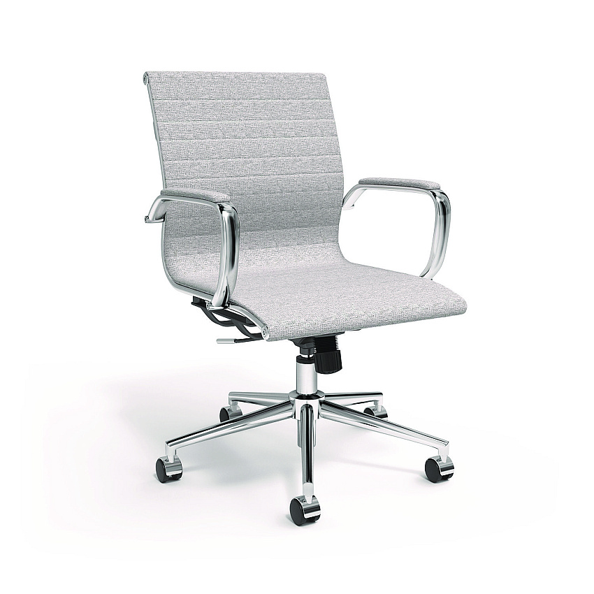 Union & Scale Everell Fabric Managers Chair, Supports up to 275 lb, 16.4" to 20.1" Seat Height, Heather Gray Seat/Back, Chrome Base (UN53279CC)