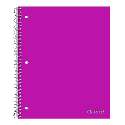 Oxford Poly One-Subject Notebook, 1 Subject, College Rule, Randomly Assorted Cover Color, (100) 11 x 9 Sheets (10590)