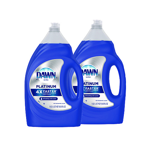 Dawn&reg; Platinum Dish Soap, Refreshing Rain, 54.8 oz, 2 Bottles (04504)