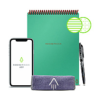 Rocketbook Flip Smart Notepad, Black Cover, Lined/Dot Grid Rule, 6 x 8.8, White, 36 Sheets (FLPERCCCEFR)