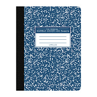 Roaring Spring Hardcover Marble Composition Book, Unruled, Blue Marble Cover, (100) 9.75 x 7.5 Sheets (77261)
