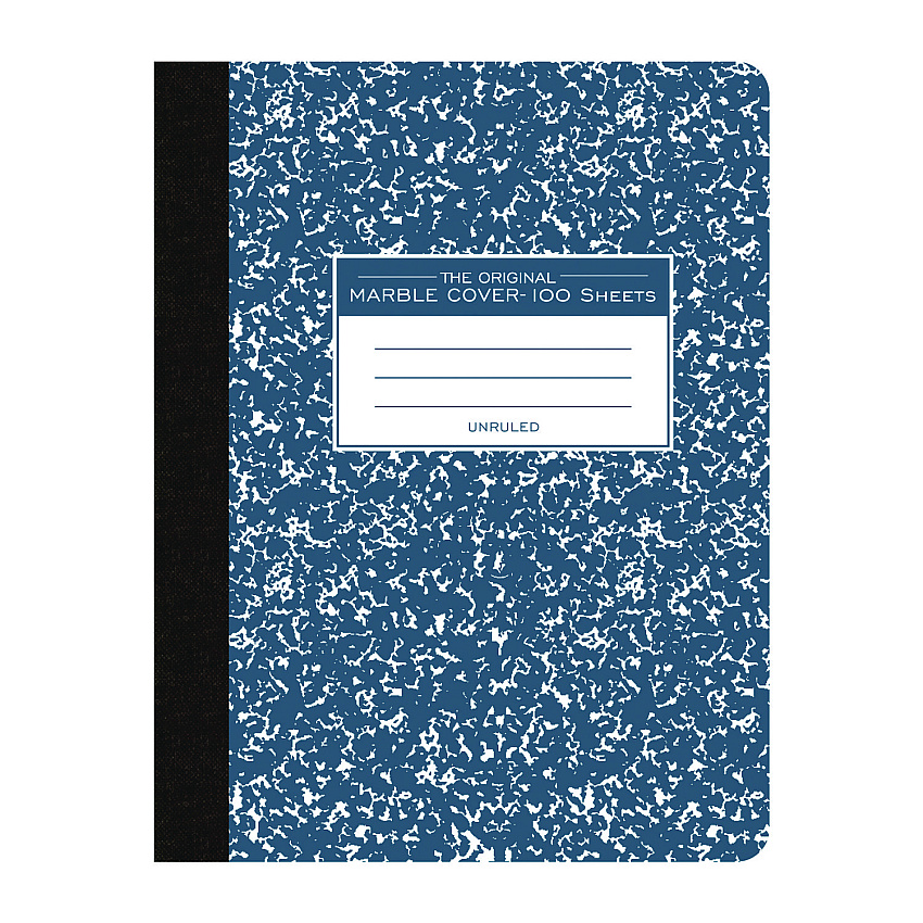 Roaring Spring Hardcover Marble Composition Book, Unruled, Blue Marble Cover, (100) 9.75 x 7.5 Sheets (77261)