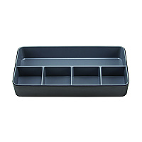 Advantus Fusion Five-Compartment Plastic Accessory Holder, Plastic, 12.25 x 6 x 2, Black/Gray (37682)