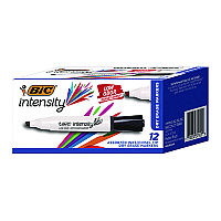 BIC Intensity Low Odor Chisel Tip Dry Erase Marker, Broad Chisel Tip, Assorted Colors, Dozen (GDEM11MAAST)