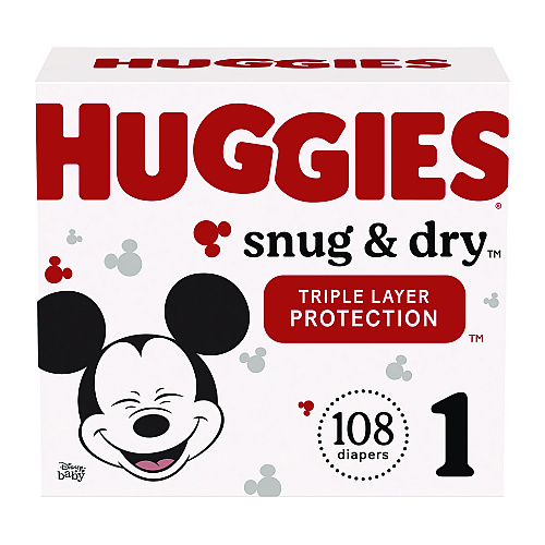 Huggies&reg; Snug and Dry Diapers, Size 1, 8-14 lbs., 108 Diapers (54645)