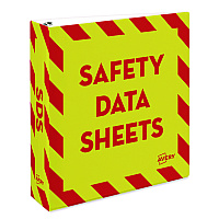 Avery Heavy-Duty Preprinted Safety Data Sheet Binder, 3 Rings, 2" Capacity, 11 x 8.5, Yellow/Red (18951)