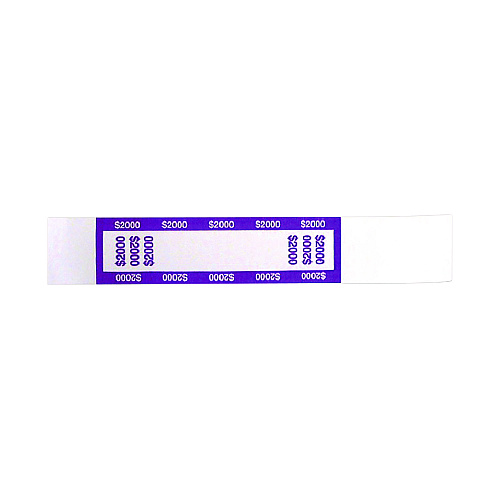 CONTROLTEK Currency Straps, $20 Bill, $2,000, Self-Adhesive, 1,000/Pack (560021)
