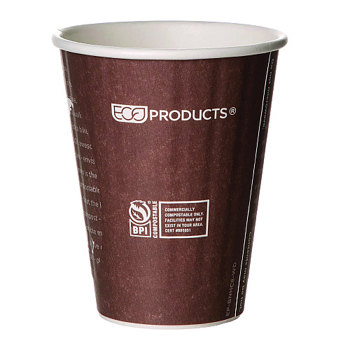 Eco-Products World Art Renewable and Compostable Insulated Hot Cups, PLA, 8 oz, 40/Pack, 20 Packs/Carton (EPBNHC8WD)