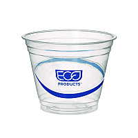 Eco-Products BlueStripe 25% Recycled Content Cold Cups, 9 oz, Clear/Blue, 50/Pack, 20 Packs/Carton (EPCR9)