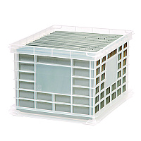 Iris File Storage Durable Plastic Crate, 13.88 x 17.13 x 10.5, Clear (270011200308)