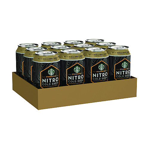 Starbucks Nitro Cold Brew Coffee, Vanilla Sweet Cream, 9.6 oz Can, 12/Carton (PEP19290)