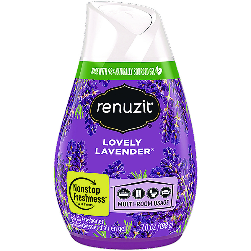 Renuzit Adjustables Air Freshener, Lovely Lavender, 7 oz Cone, 12/Carton (43133CT)