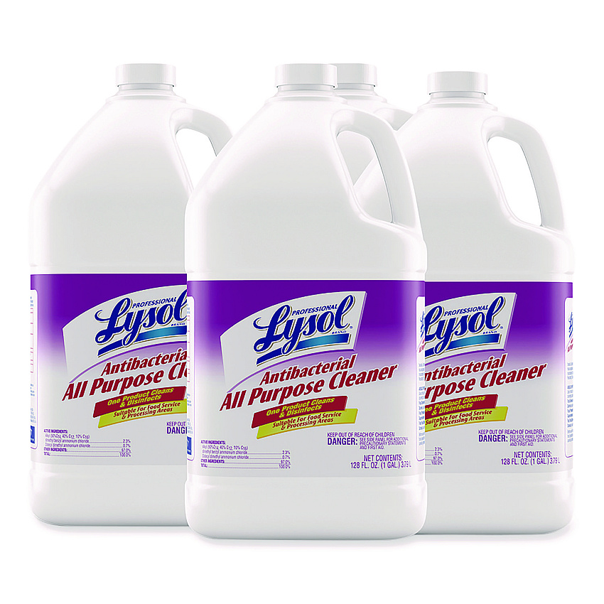 Lysol Antibacterial All-Purpose Cleaner Concentrate, 1 gal Bottle, 4/Carton (74392)