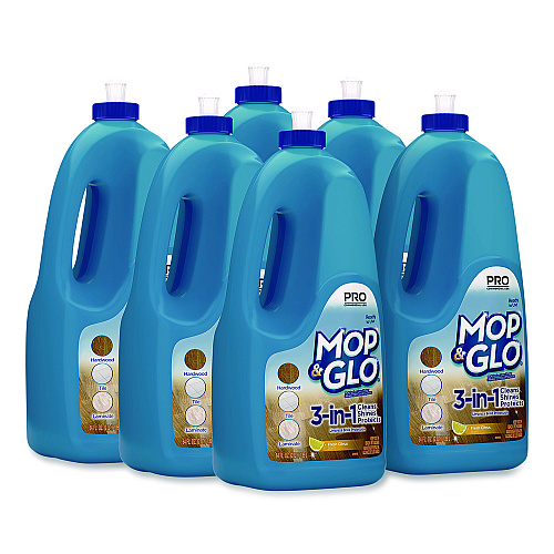 Mop & Glo&reg; Professional Multi-Surface Floor Cleaner, Fresh Citrus Scent, 64 oz Bottle, 6 Bottles (74297CT)