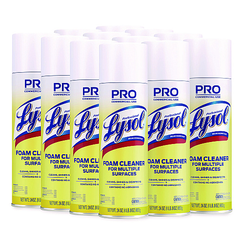 Lysol Disinfectant Foam Cleaner, 24 oz Aerosol Spray, 12/Carton (02775CT)