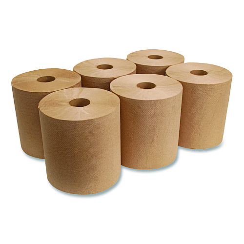 Boardwalk&reg; Hardwound Paper Towels, Brown, 800-ft., 6 Rolls (BWK16GREEN)