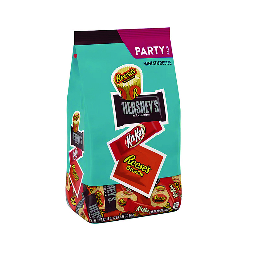 Hershey's Party Pack Miniatures Milk Chocolate Variety, Assorted, 33.38 oz Bag (20243)
