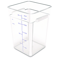 Carlisle Squares Polycarbonate Food Storage Container, 22 qt, 11 13 x 11.13 x 15.72, Clear, Plastic (1195607)