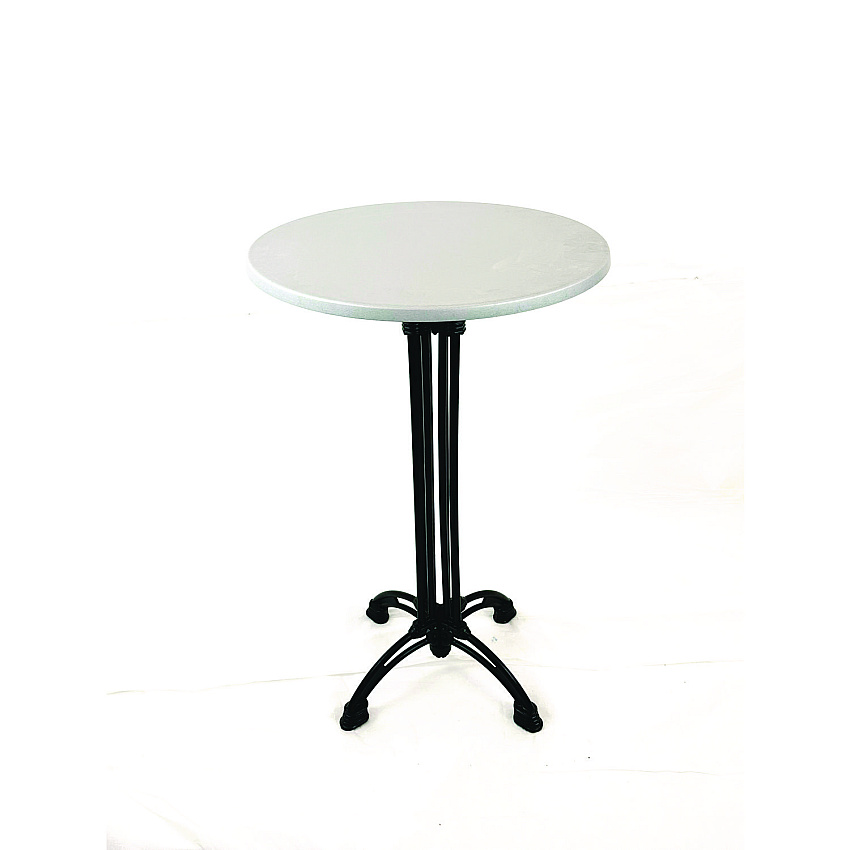 JMC Furniture Topalit Tables, Round, 24" dia x 42"h, Silver Top, Black Aluminum Base/Legs (106A24R2)