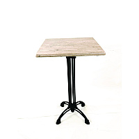 JMC Furniture Topalit Tables, Square, 32 x 32 x 44, Washington Pine Top, Black Iron Base/Legs (106P32327)