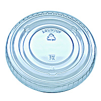Fabri-Kal Kal-Clear/Nexclear Drink Cup Lids, Flat Lid with No Slot, Fits 9 to 10 oz Cold Cups, Clear, 2,500/Carton (LKC910F)