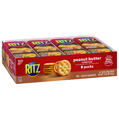 Nabisco Ritz Peanut Butter Cracker Sandwiches, 1.38 oz, 8/Pack (02104)
