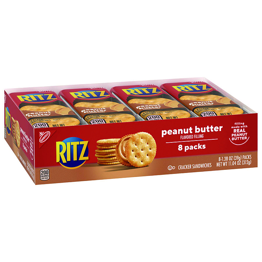 Nabisco Ritz Peanut Butter Cracker Sandwiches, 1.38 oz, 8/Pack (02104)
