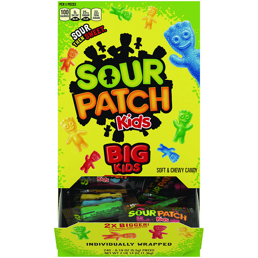 Sour Patch Kids Fruit Flavored Candy, Grab-and-Go, 240-Pieces/Box (43147)