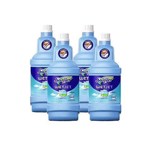 Swiffer WetJet System Cleaning-Solution Refill, Fresh Scent, 1.25 L Bottle, 4/Carton (77810)