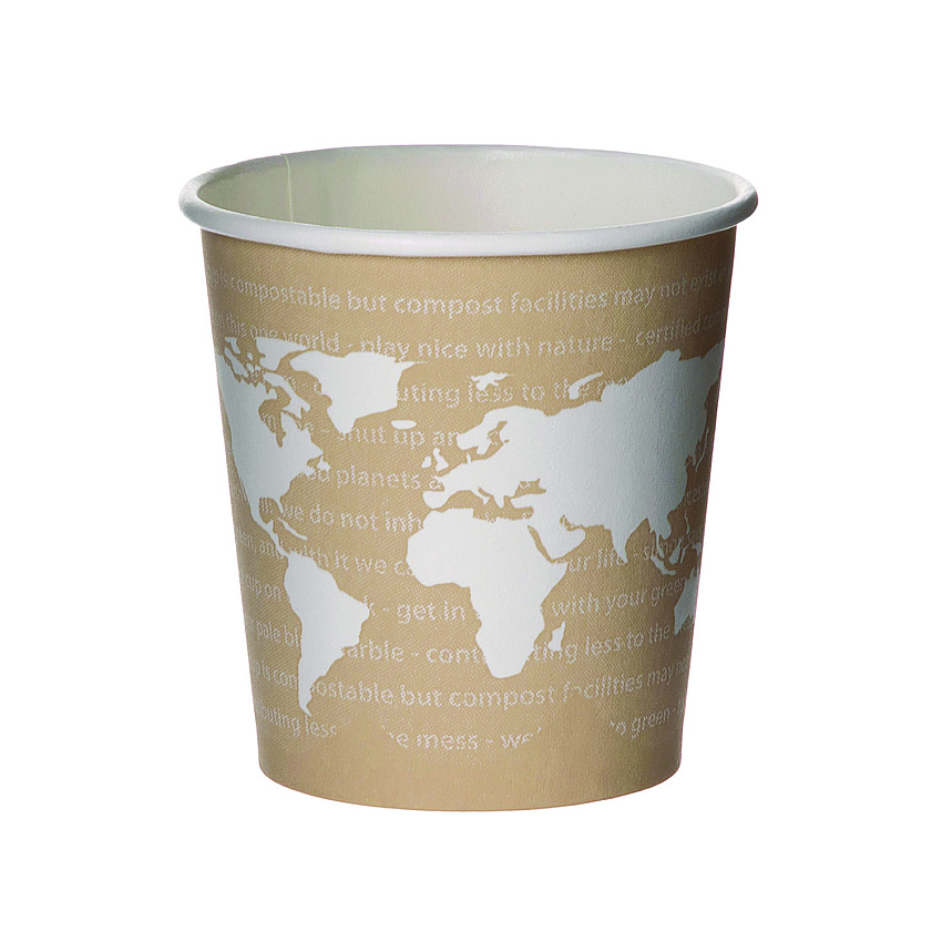 Eco-Products WorldArt Hot Cups, 4 oz, Paper, Tan, 1,000/Carton (EPBHC4WA)