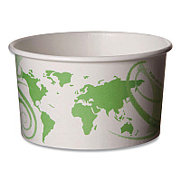 Eco-Products World Art PLA-Laminated Soup Containers, 5 oz, White/Green, Paper, 1,000/Carton (EPBSC5WDL)