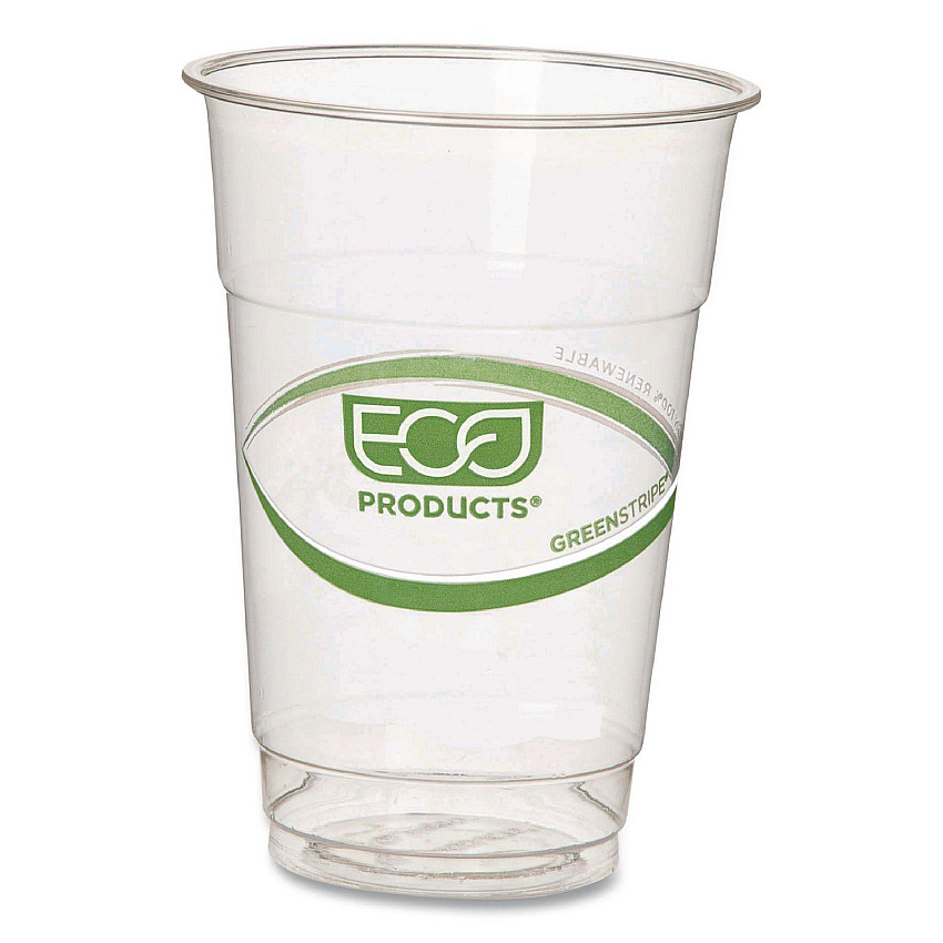 Greenstripe Pla Cold Cups, 10 Oz, Clear, 1,000/carton