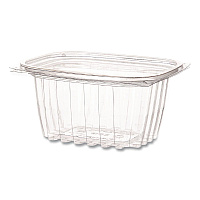 Eco-Products Renewable and Compostable Rectangular Deli Containers with Lid, 16 oz, 3 x 4 x 3, Clear, Plastic, 100/Pack, 3 Packs/Carton (EPRC16)
