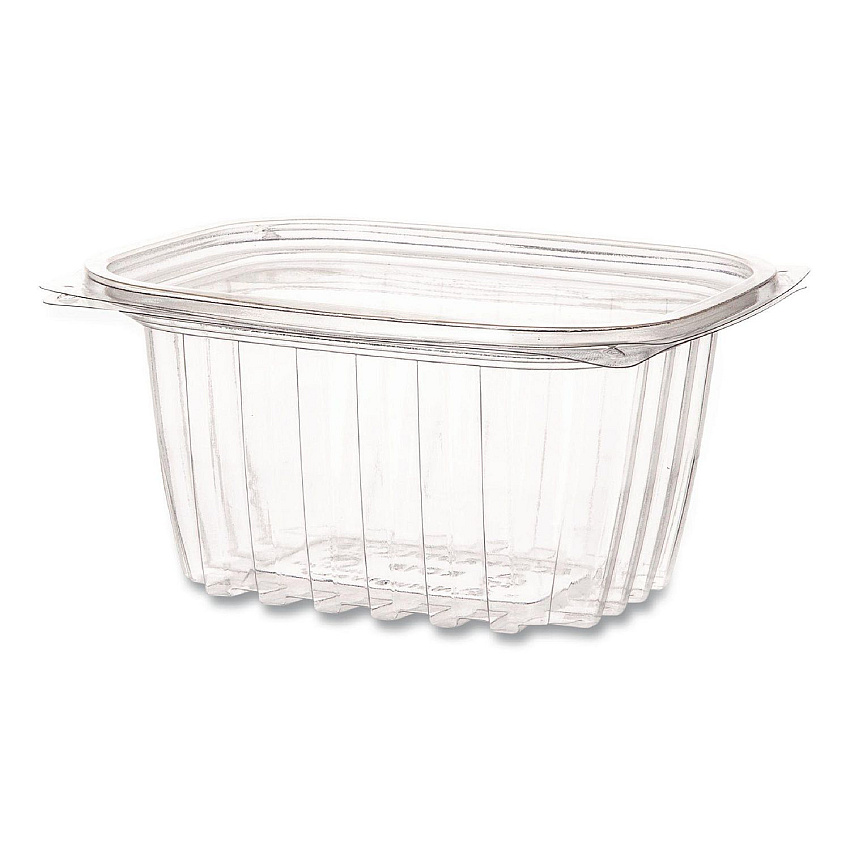 Eco-Products Renewable and Compostable Rectangular Deli Containers with Lid, 16 oz, 3 x 4 x 3, Clear, Plastic, 100/Pack, 3 Packs/Carton (EPRC16)