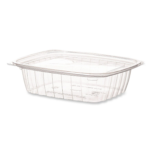 Eco-Products Renewable and Compostable Rectangular Deli Containers with Lid, 24 oz, 4 x 5.5 x 2, Clear, Plastic, 50/Pack, 4 Packs/Carton (EPRC24)