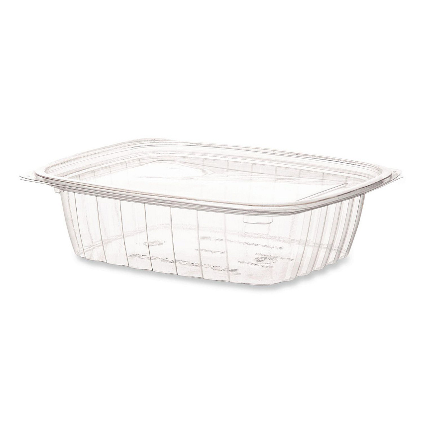 Eco-Products Renewable and Compostable Rectangular Deli Containers with Lid, 24 oz, 4 x 5.5 x 2, Clear, Plastic, 50/Pack, 4 Packs/Carton (EPRC24)