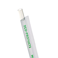 Eco-Products Clear Wrapped Straw, 7.75