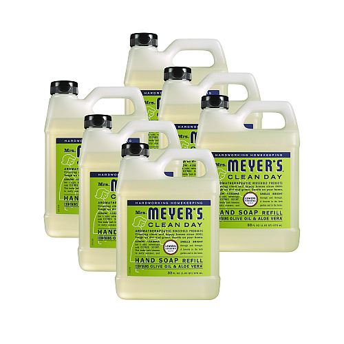Mrs. Meyer's Clean Day Liquid Hand Soap Refill, Lemon Scent, 33 oz, 6/Carton (373219)