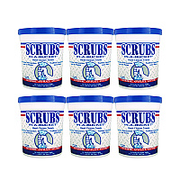 SCRUBS Hand Cleaner Towels, 1-Ply, 10 x 12, Citrus, Blue/White, 72/Bucket, 6 Buckets/Carton (42272CT)