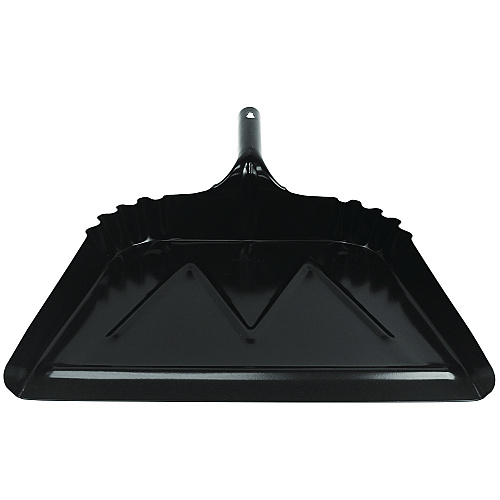 Impact Heavy-Duty Commercial Dust Pan, 16 x 15.5, 5.38" Handle, 20-Gauge Steel, Black (4216)
