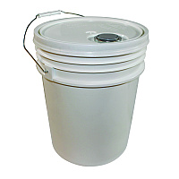 Impact Utility Bucket with Lid, 5 gal, Polyethylene, White, 11.25" dia (5515)