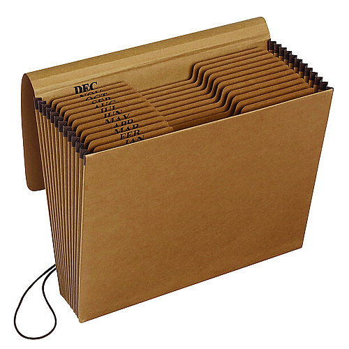 Pendaflex Kraft Indexed Expanding File, 12 Sections, Elastic Cord Closure, 1/12-Cut Tabs, Letter Size, Brown (K17MOX)