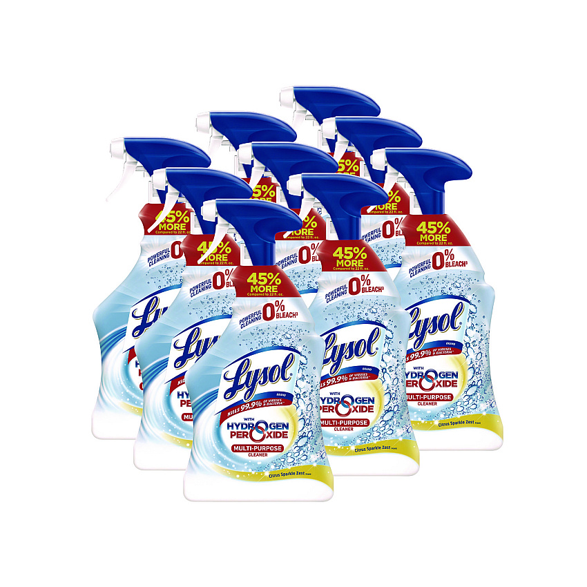 Lysol&reg; Hydrogen Peroxide Cleaner, Citrus, 32 oz.Spray Bottle, 9/CT (89289CT)