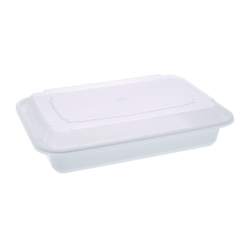 Pactiv Newspring VERSAtainer Microwavable Containers, 8.8 x 6 x 2, White/Clear, Base/Lid Combo, 150/Carton (NC868)